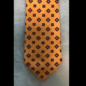 Tommy Hilfiger Yellow Tie with Abstract Squares